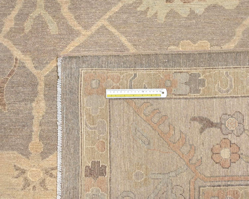 9x12 Zeigler Muted Brown Afghan Hand Knotted Wool Area Rug